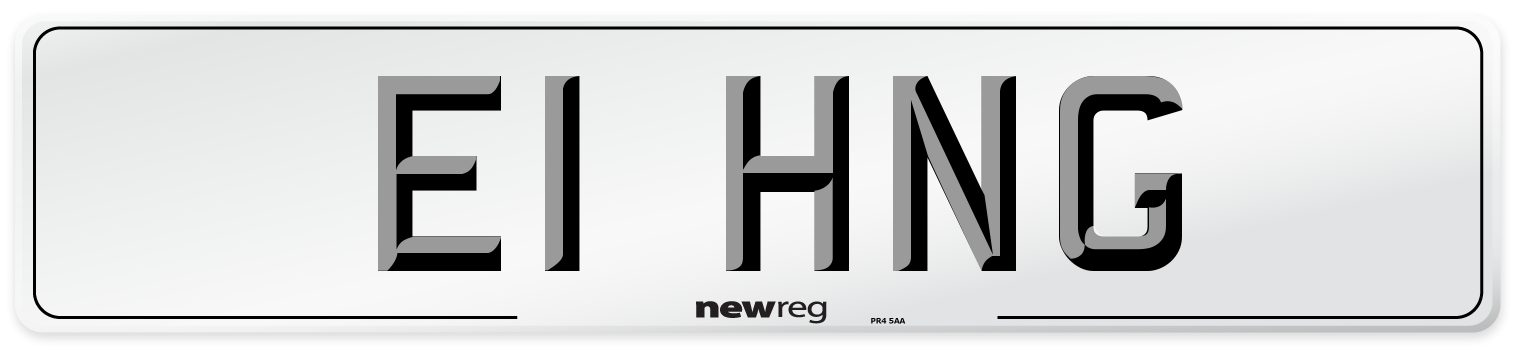 E1 HNG Number Plate from New Reg
